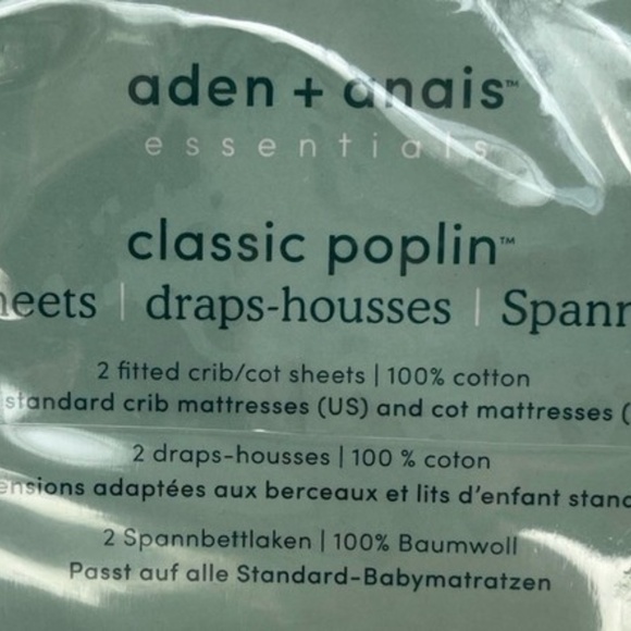 aden + anais Essentials Classic Crib Sheets 2 pack 100% Cotton Alphabet Animals - Picture 7 of 8